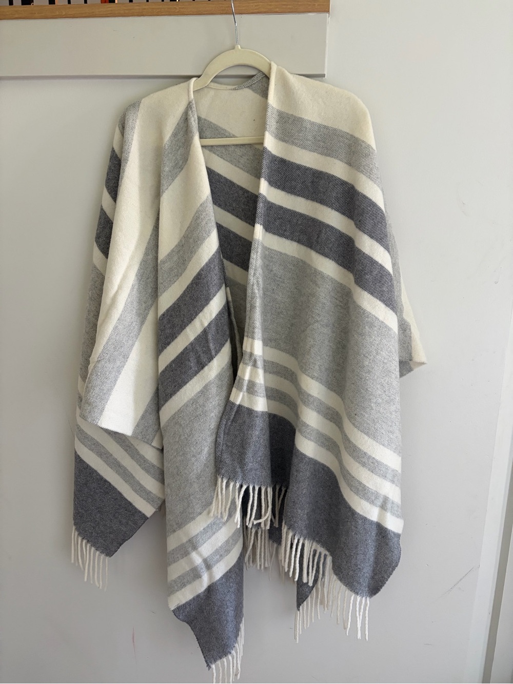 Banana Republic Italian Wool Striped Cape Wrap